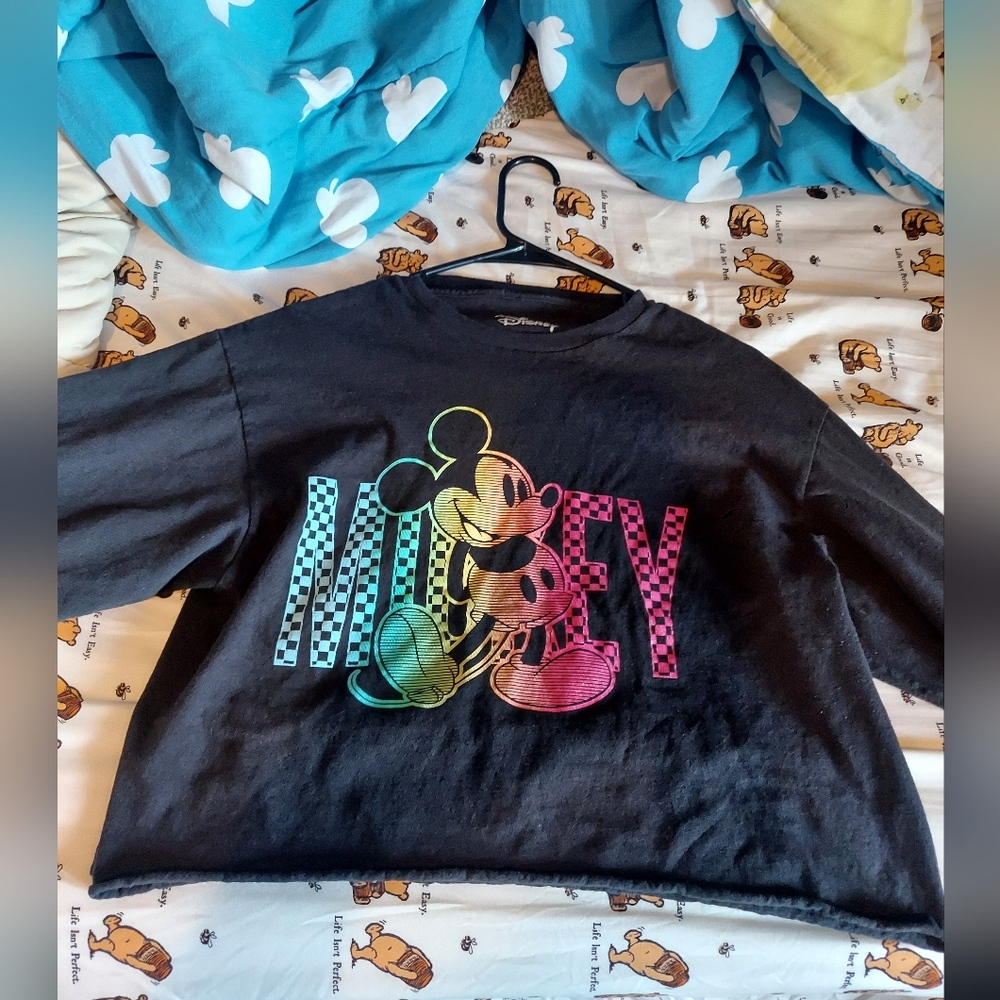 Rainbow Mikey Design Cropped Sweater